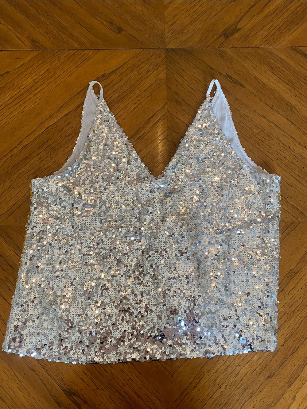 J. Crew Silver Sequin V-Neck Camisole